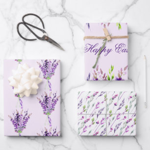 Purple Lavender Stems Assorted Wrapping Paper Sheet