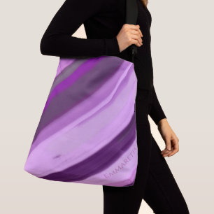 Purple Lavender Stripes Crossbody Bag