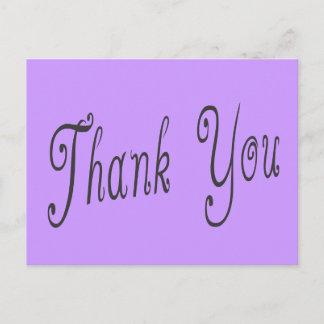 Purple Lavender Thank You Greeting Postcard