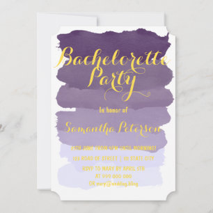 Purple lavender watercolor bachelorette party invitation