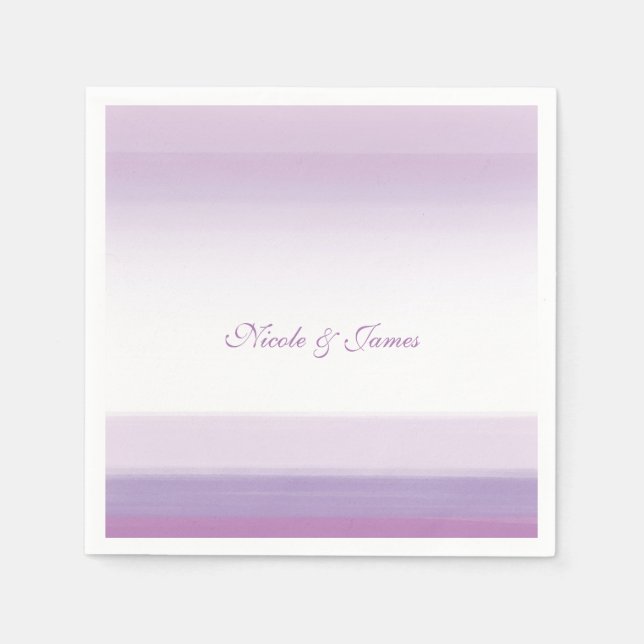 Purple Lavender Watercolor Elegant Wedding Napkins (Front)