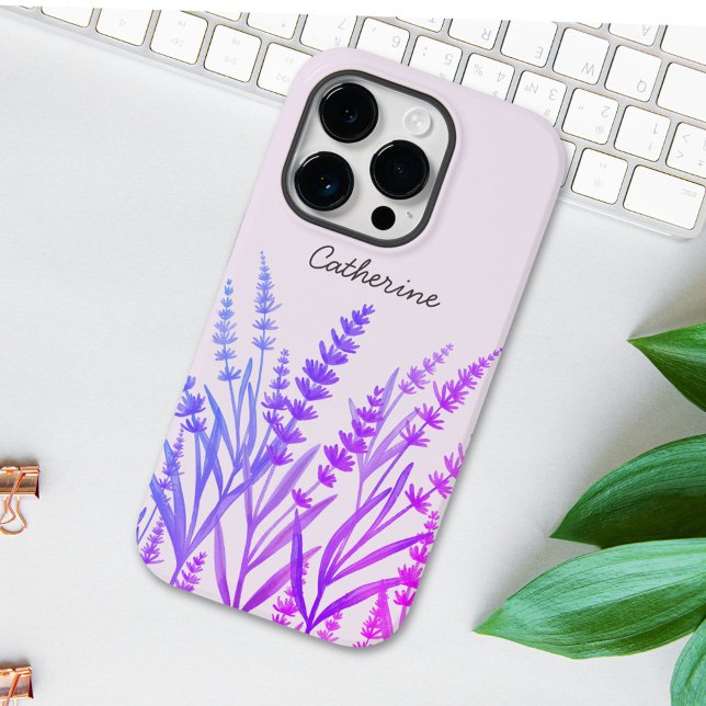 Purple Lavender Watercolor Floral Case-Mate iPhone Case (In situ)