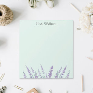 Purple Lavender Watercolor Floral Notepad