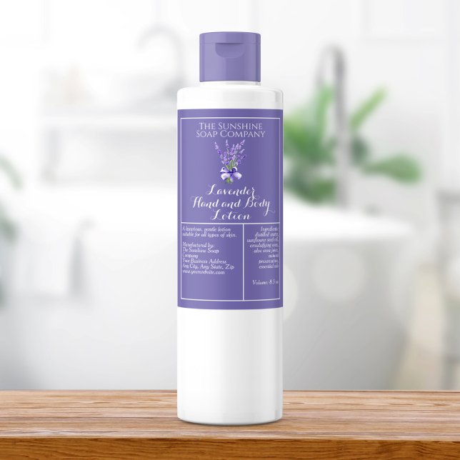 Purple Lavender waterproof cosmetics bottle label (Creator Uploaded)
