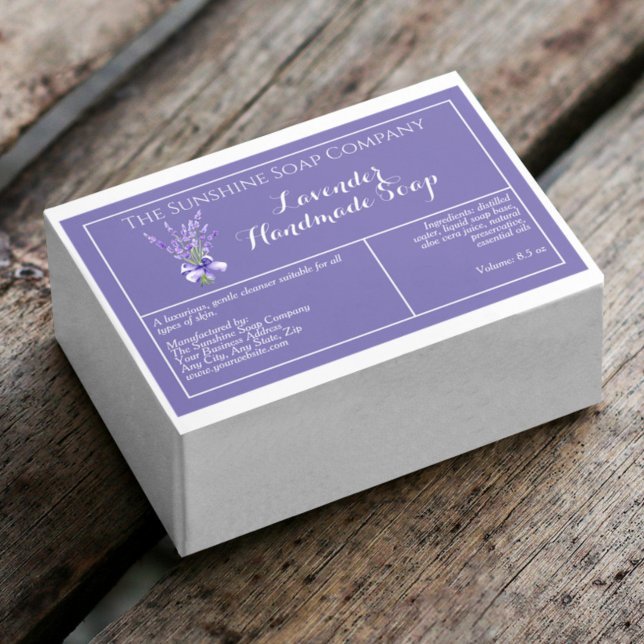 Purple Lavender waterproof soap product label (Creator Uploaded)