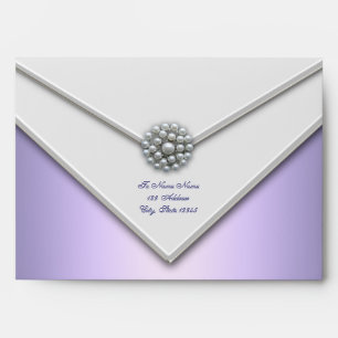 Purple Lavender White Pearl Purple Envelopes