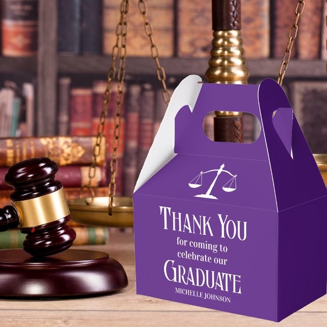 Purple Law School Custom Graduation Party Favour Box (Creator Uploaded)