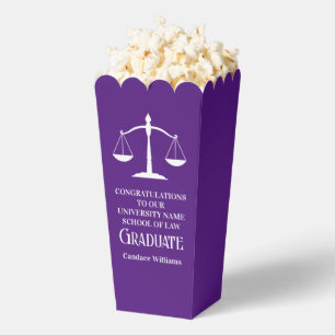 Purple Law School Custom Graduation Party Popcorn Favour Box