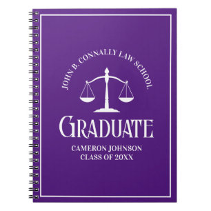 Purple Law School Graduate Personalised Graduation Notebook