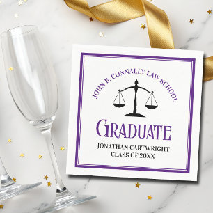 Purple Law School Graduation Party Personalised Napkin