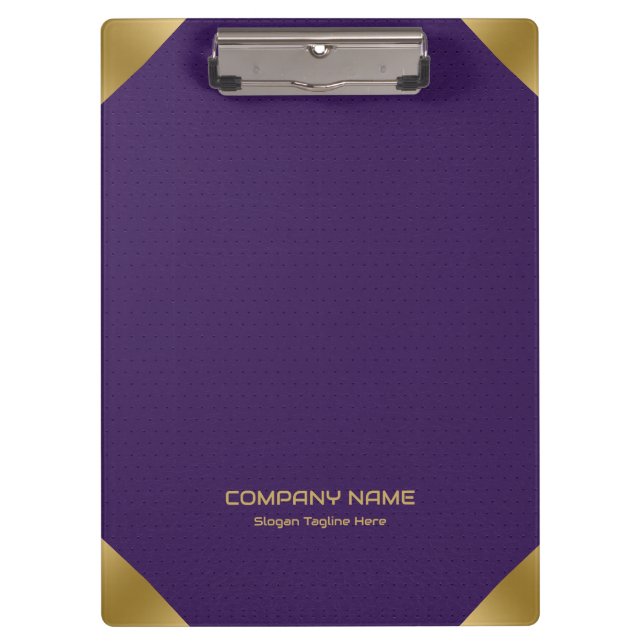 Purple leather image print with gold accents clipboard (Front)