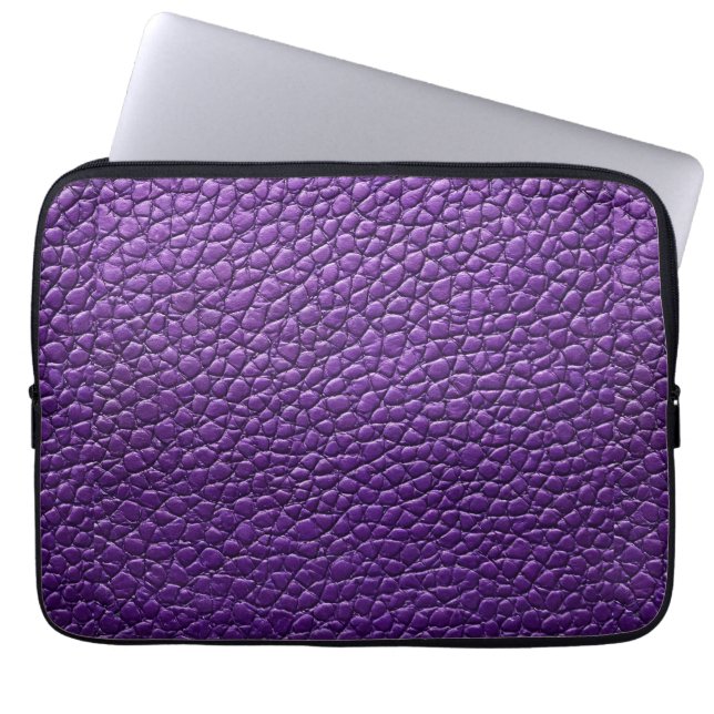 Purple leather pattern laptop sleeve (Front)