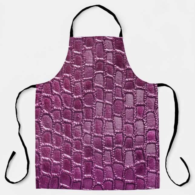 Purple leather texture apron (Front)