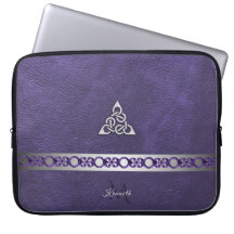 Purple Leather With Silver Celtic Knot Monogram