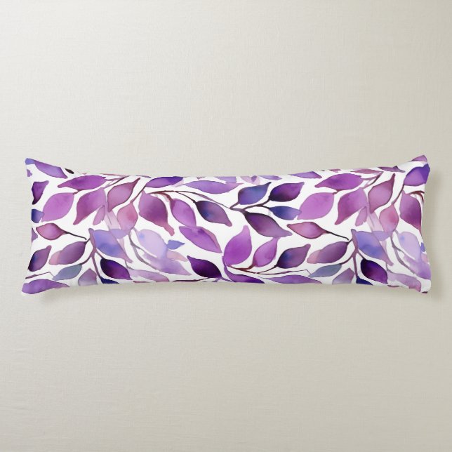 Purple Leaves Body Cushion (Front)