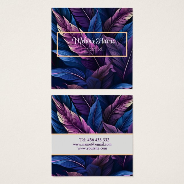 purple leaves feathers botanical (Front & Back)