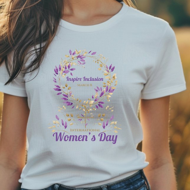 Purple Leaves Female Sign Women's Day T-Shirt (Creator Uploaded)