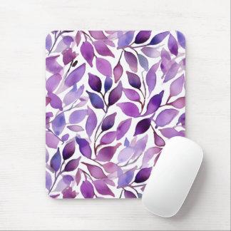 Purple Leaves Mouse Pad