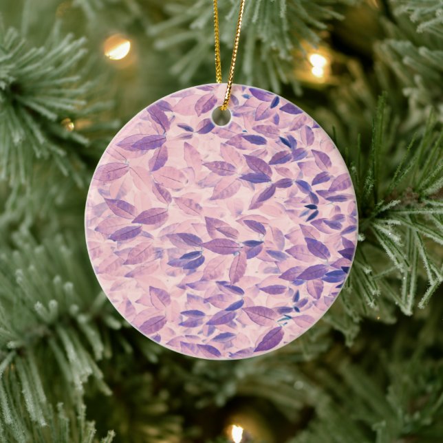 Purple leaves pattern ceramic ornament (Tree)