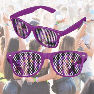 Purple leaves retro sunglasses