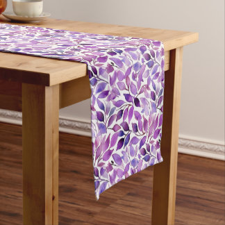 Purple Leaves Short Table Runner