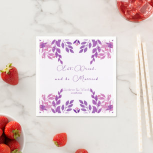 Purple Leaves Wedding Theme Napkin