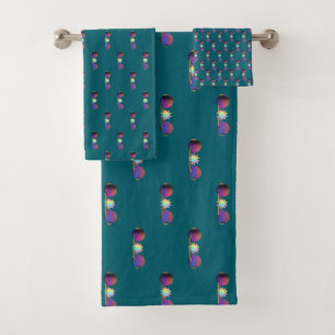 Purple Lenses Dr Teal Novelty Bath Towel Set