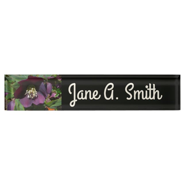 Purple Lenten Rose Nameplate (Front)