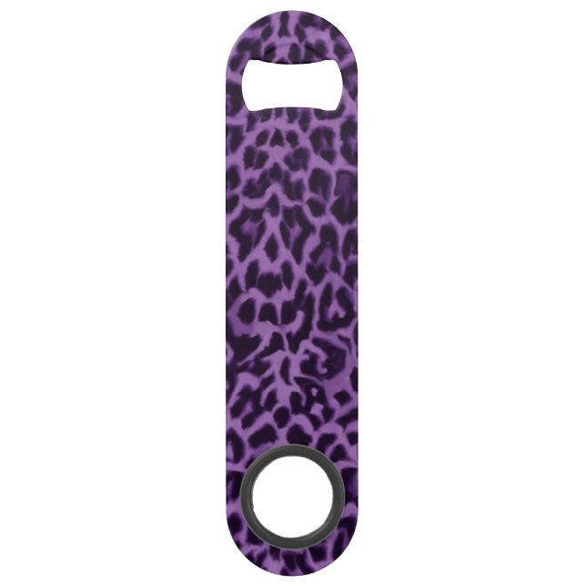 Purple Leopard Animal Print Bottle Opener (Back)