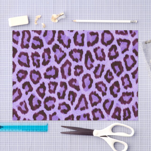 Purple Leopard Cheetah Animal Print Pattern Tissue Paper (Craft)