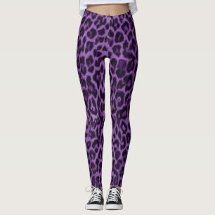 Purple Leopard Pattern Animal Print Leggings