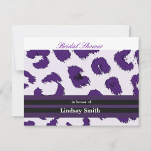 Purple Leopard Pattern Bridal Shower Invitation