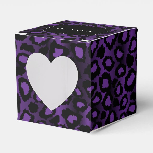 Purple Leopard Pattern Favour Box (Front Side)