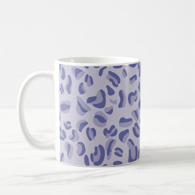 Purple Leopard Pattern Lavender Coffee Mug (Left)