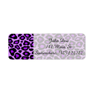 Purple Leopard Pattern Return Address Label