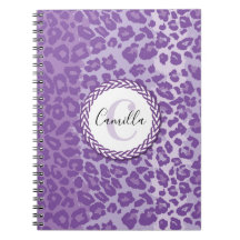Purple Leopard Pattern w/ Custom Monogram & Name