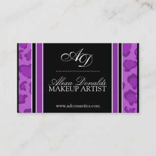 Purple Leopard Print Business Card