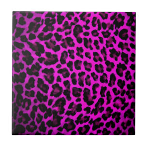 Purple Leopard Print Ceramic Tile