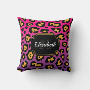 Purple Leopard Print Cushion