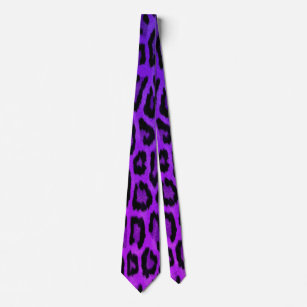 Purple Leopard Print Design Tie