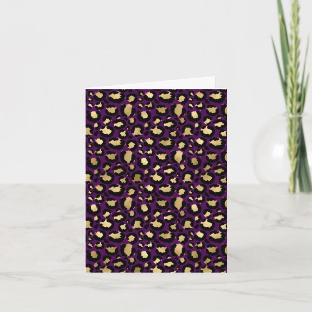 Purple leopard print holiday card (Front)