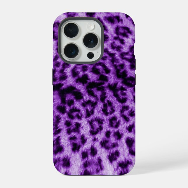 Purple Leopard Print iPhone Case (Back)