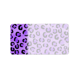 Purple Leopard Print Pattern. Label