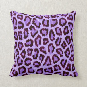 purple leopard print pattern - wild fun punk rock cushion