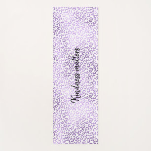 Purple Leopard Print personalized Yoga Mat