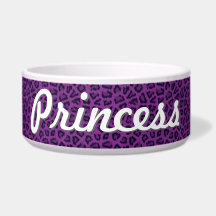 Purple Leopard Print Pet Bowl - Customised