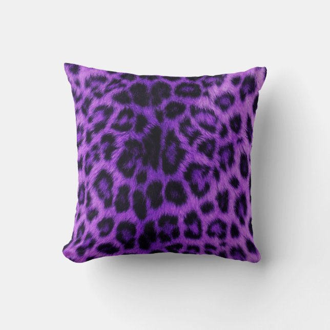 Purple Leopard Print Pillow (Front)