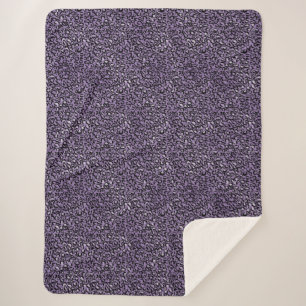 Purple Leopard Print Sherpa Blanket