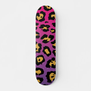 Purple Leopard Print Skateboard