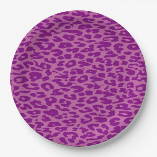 Purple Leopard Print Skin Paper Plate